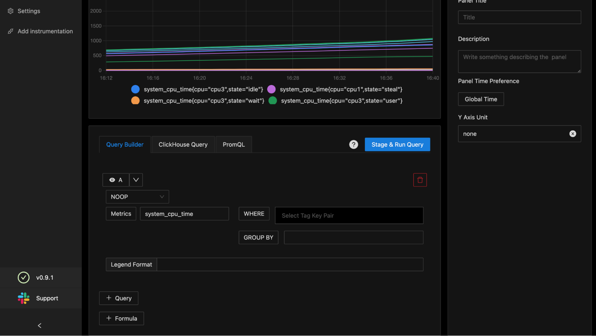 Dashboard widget builder