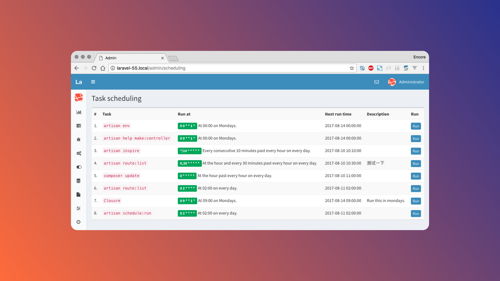 How to schedule jobs with Laravel scheduler