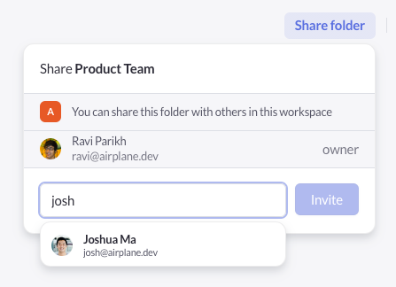 Pitch share folder UI